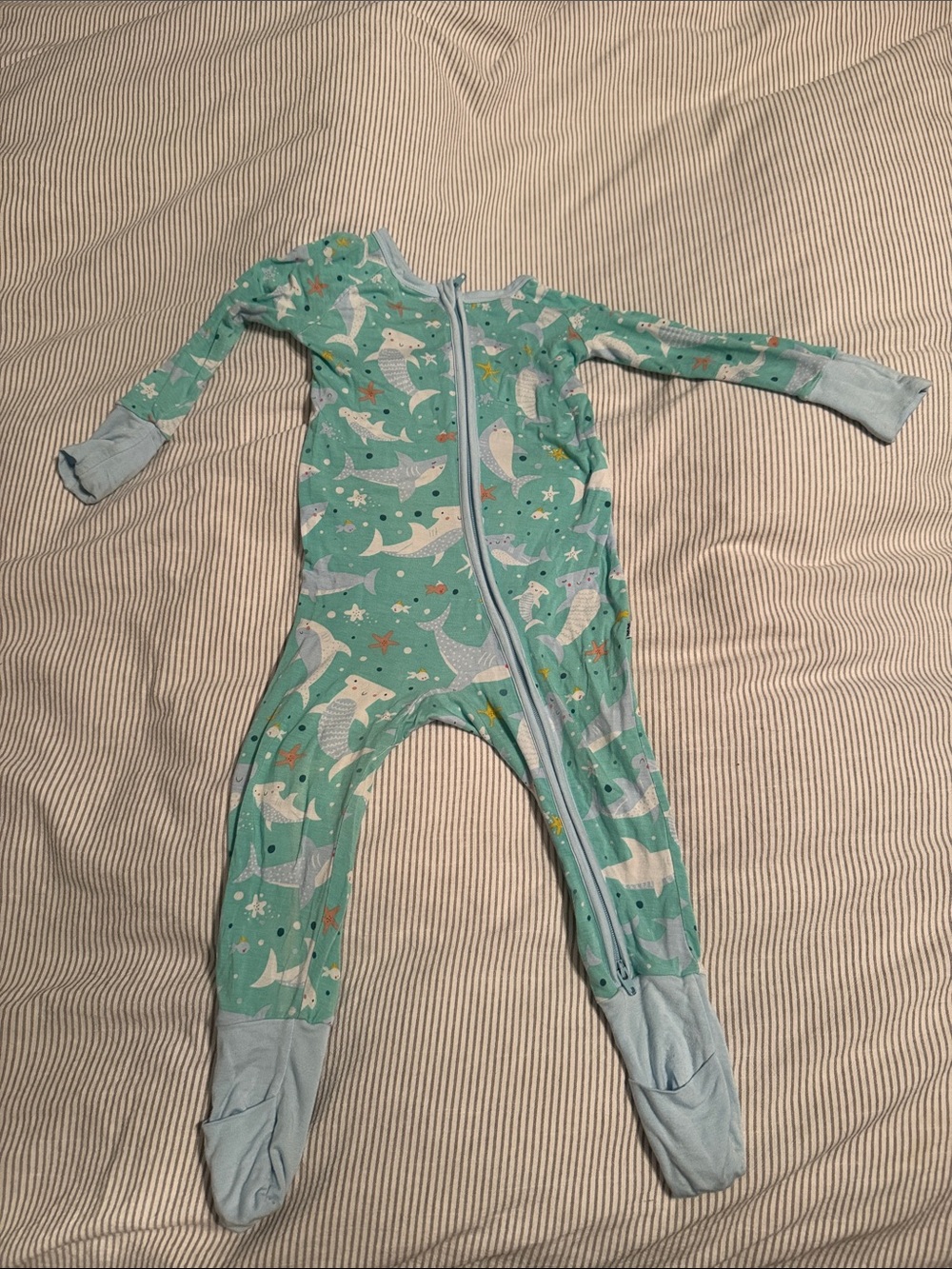 Little Sleepies Green Sea Life Footed One-Piece Pajamas for 6-12 Months
